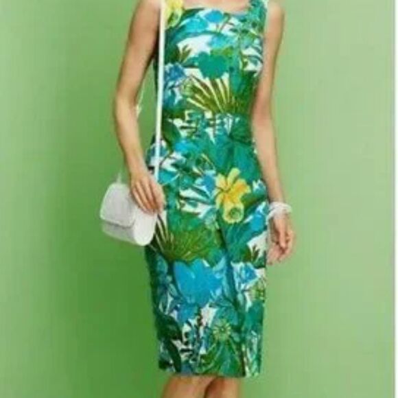 Talbots Retro Tropical Floral Dress. Hawaii, Cruise, Tropics - Picture 1 of 14
